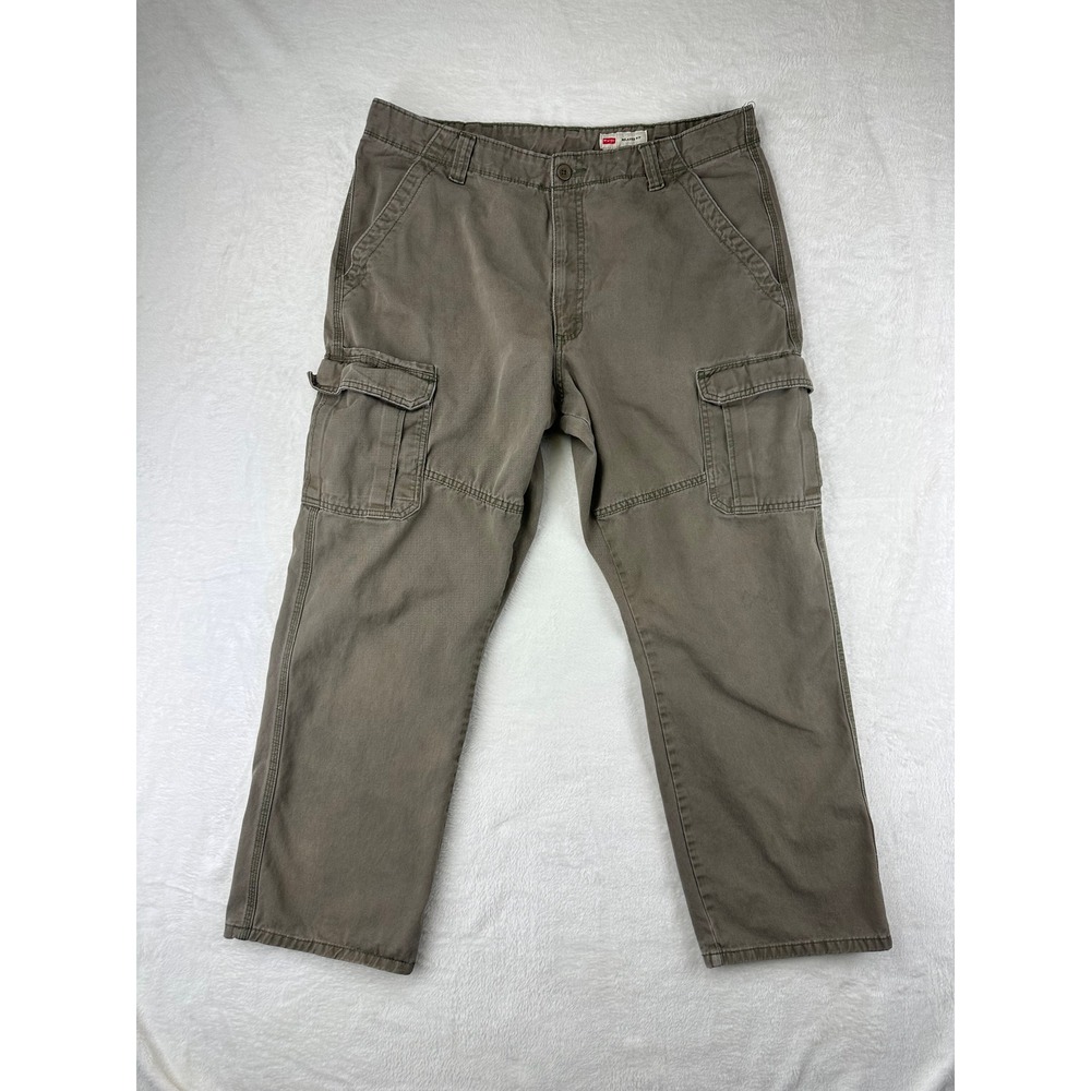 Wrangler Cargo Pants Mens Relaxed Fit 38x30‎ Brown Utility Workwear 100% Cotton